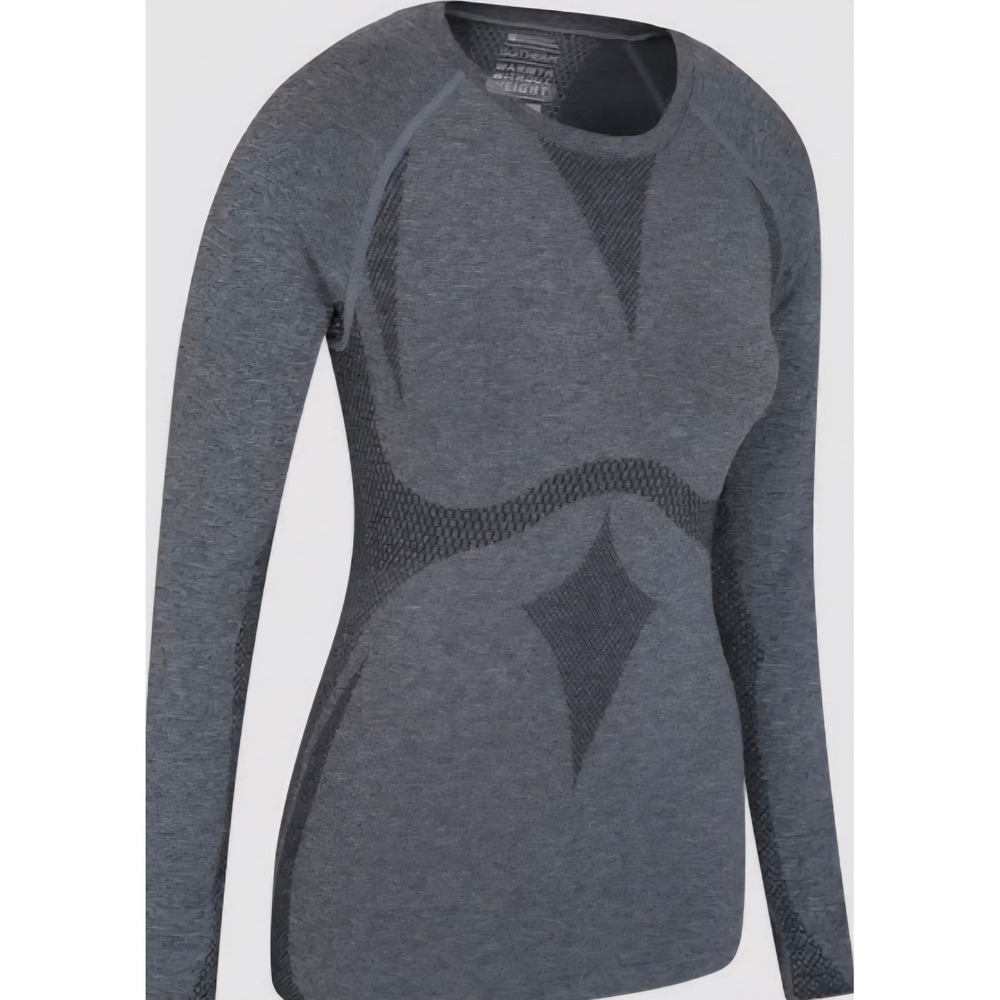 Mountain Warehouse Extreme Womens Base Layer Top Grey Marl Seamless Thermal M/L